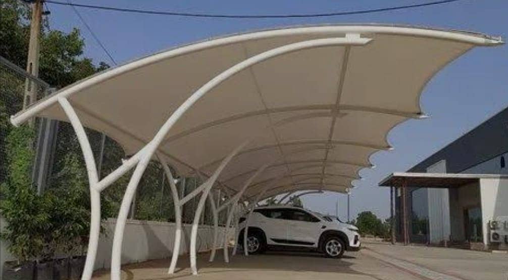 Wall Mounted Shades/ PVC Shades / Car Parking Structure  / Pole Shade 5