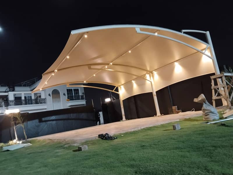 Car Parking Structure , Tensile Fabrics , Wall Mounted | Marquee Shed 7