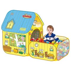 Wisdom House Yellow Pop Up Tent with Hoop and Ball Pit - 6 ft approx