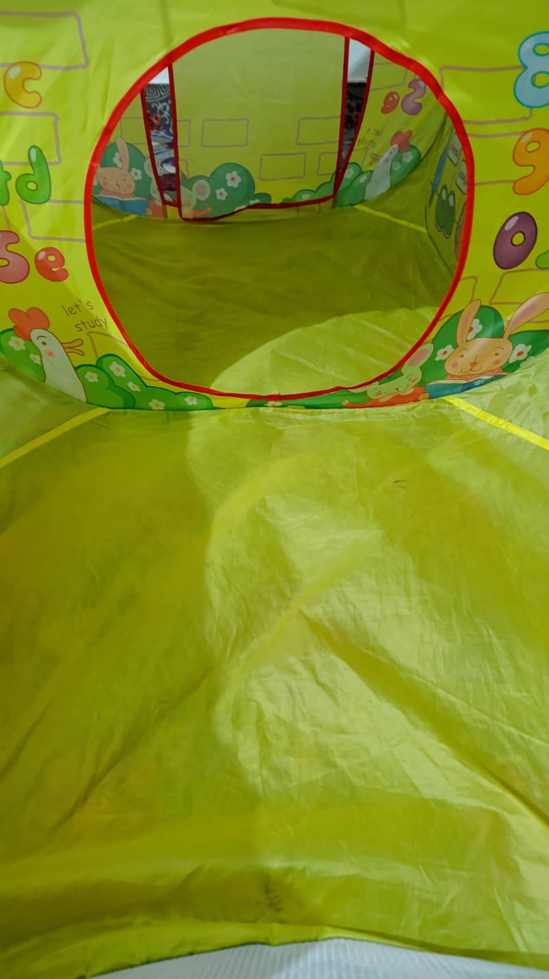 Wisdom House Yellow Pop Up Tent with Hoop and Ball Pit - 6 ft approx 4