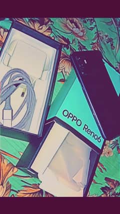 oppo reno 6 total jeanun with box charger  urgnt sale