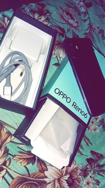 oppo reno 6 total jeanun with box charger  urgnt sale 1