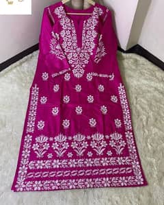 1 PC women'stitched cotton Embroidered kurta