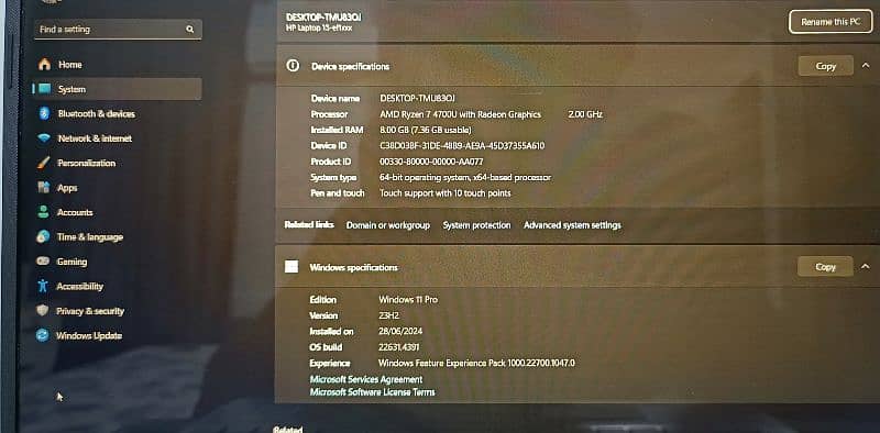 Hp 15 Laptop (Ryzen) 6