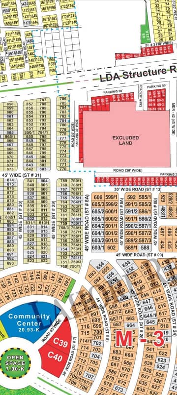 12 Marla Corner Plot For Sale Sector M3 A 3 Side Open Corner Plot 1