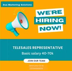 Need Staff TSR telesales representative