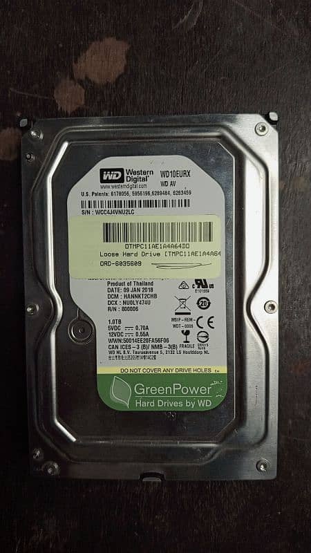 WD 1TB  Internal Hard Disk Drive - Reliable SATA Hard Drive for PC - 0