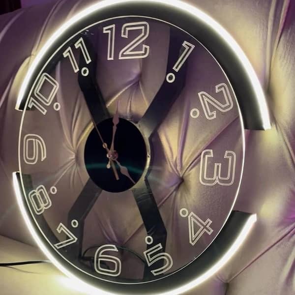 Ambient neon light wall clock 1