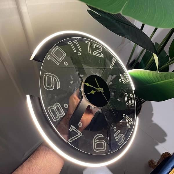 Ambient neon light wall clock 3