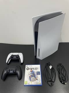 ps5 disc edition with 2 controller an game 0