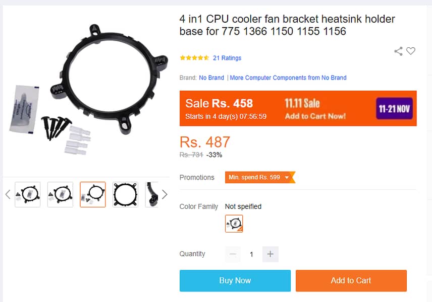 CPU Cooler Fan COOLMOON 4