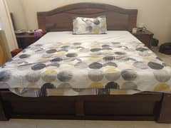 Malaysian wood king sized bed set with dressing table.