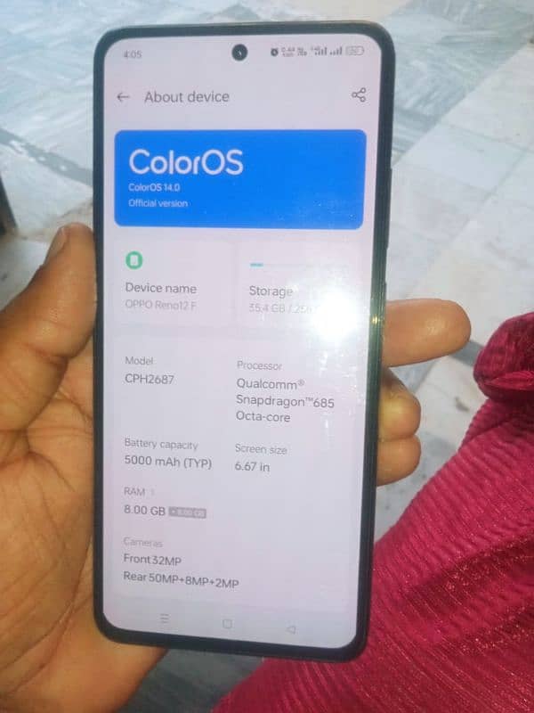 Oppo Reno 12f 8+8. . 256gb 4