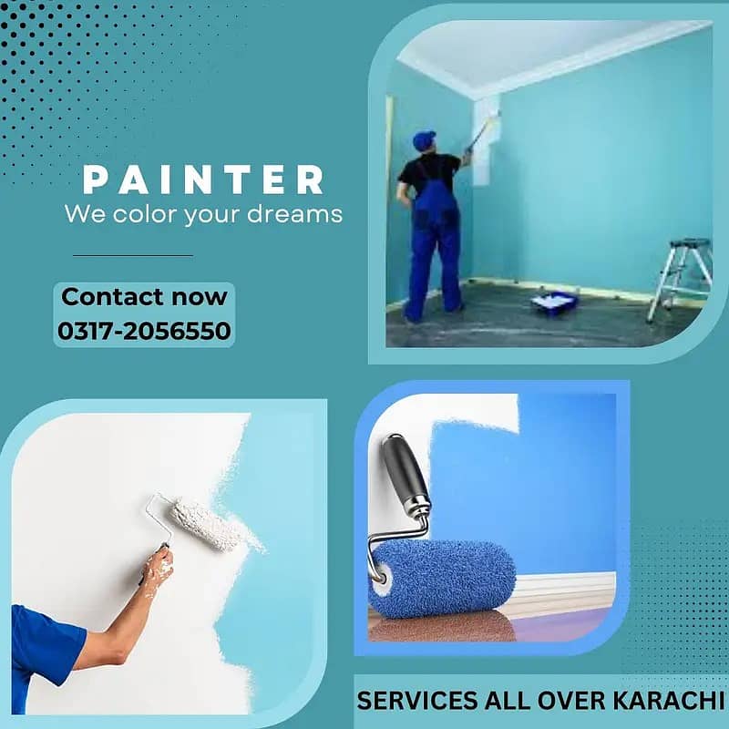 Painting Services Available/Painter/Piant work/Painter in Karachi 0