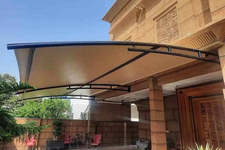 Car parking shade , Wall mounted , Canopy , Pvc tensile parking 9