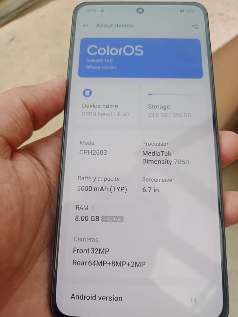 Oppo Reno 11 F 5g . . look like new 10/10 condition. . urgent sale 2