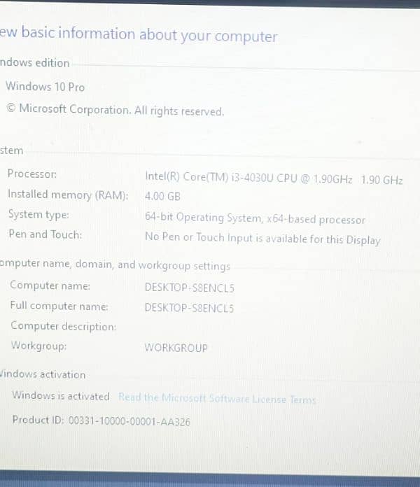 Dell 4th Generation Core i3 1000GB HHD GooD Conditions LapTop RAM 4GB 7