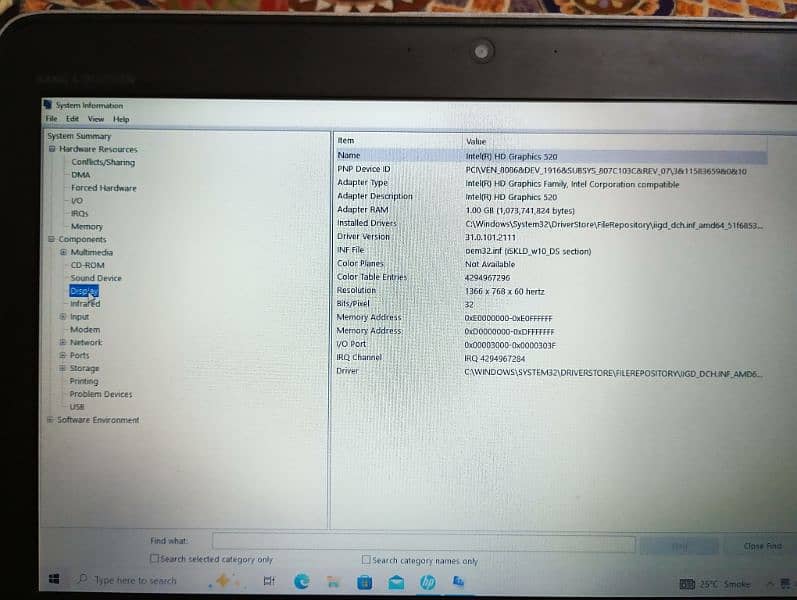 HP laptop core i 5 6 gen 820g3 17