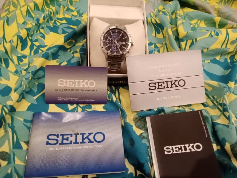 SEIKO BRAND Watch Analog Stainless Steel Cal 4T57 Chronograph 1