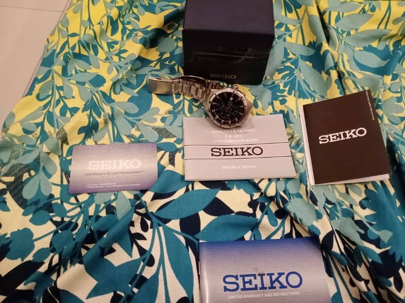 SEIKO BRAND Watch Analog Stainless Steel Cal 4T57 Chronograph 2