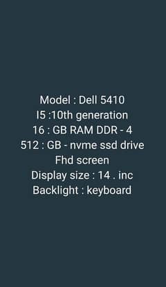 Dell 5410 Core I5