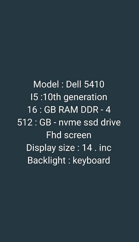 Dell 5410 Core I5 0