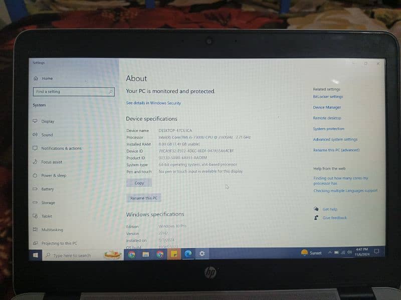 HP laptop core I5 7th generation 5