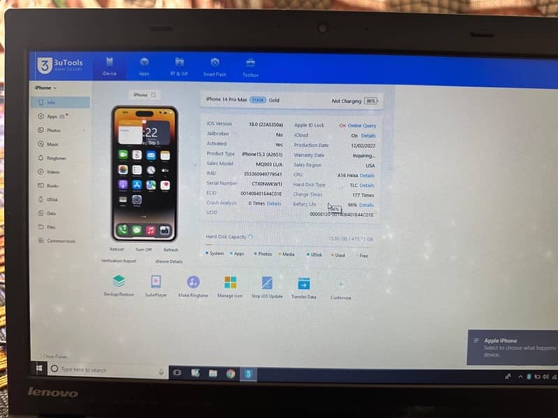 iphone 14 Pro Max 512Gb JV LLA Model Golden 10by10 11