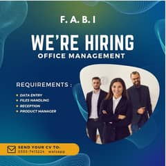 JoB offer For office Management & Digital Marketing 0