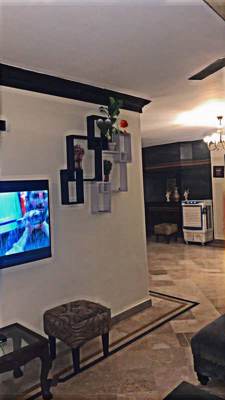 Fully Furnished Lower Portion Available For Rent 3 Bedroom With Attached Bathroom Drawing Dining TV Lounge Kitchen 5