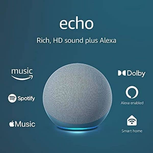 Amazon Alexa Echo Do (5th & 4th gen, Blue) with clock work like Google 2