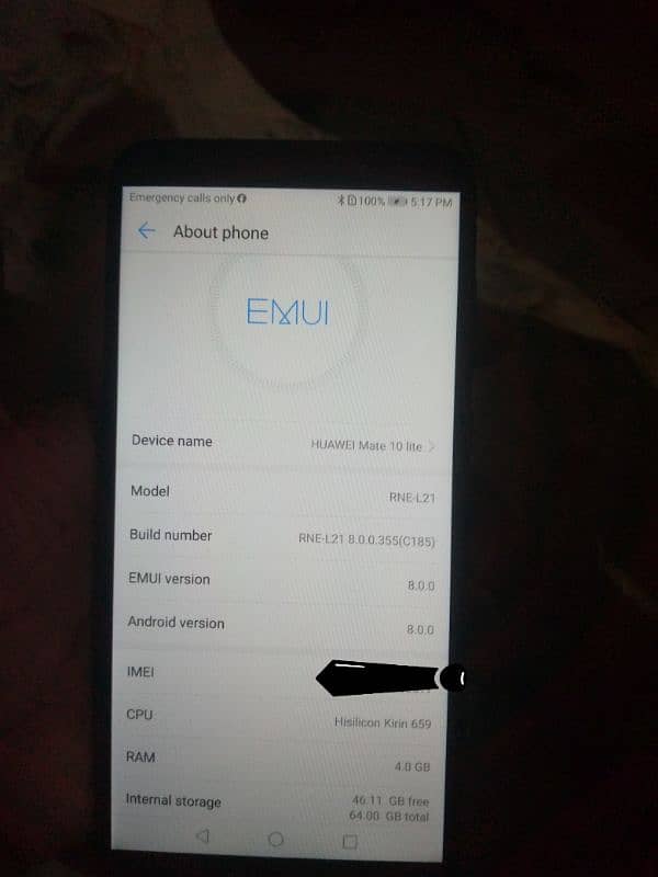 Huawei mate 10 lite 4/64 /00 condition 0