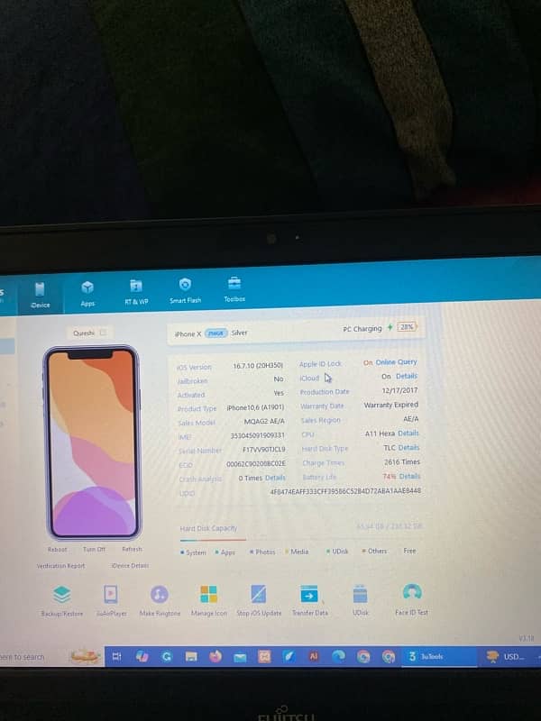 i phone x pta approved  256Gb with box all ok no open no repair 6