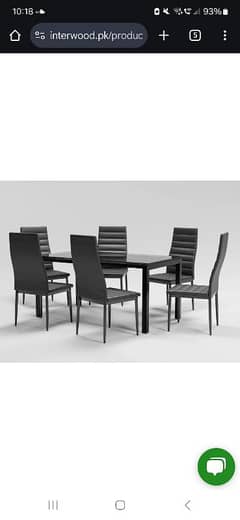 alba dining table and 6 chairs