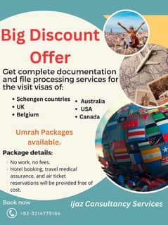 Visa Consultancy Services/visit visa/Umrah packages/study visa