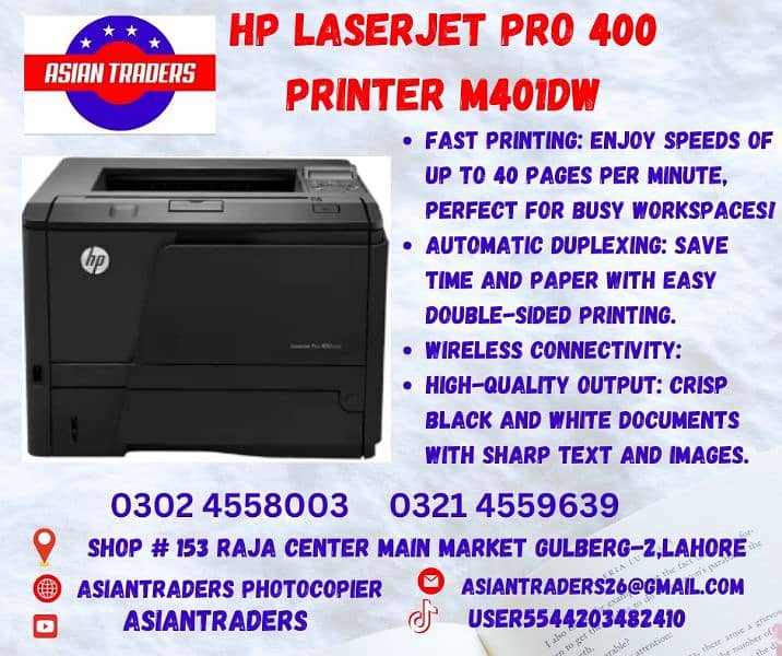 Hp WiFi Printer for Home and Office Branded Photocopiers laser Toners 14