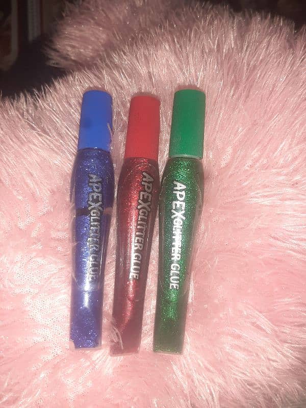 Glitter with red. blue. green 0