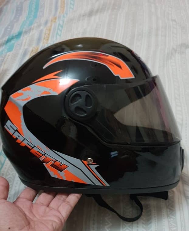 3 Days Used Bike Helmet [Black Orange Color] 3