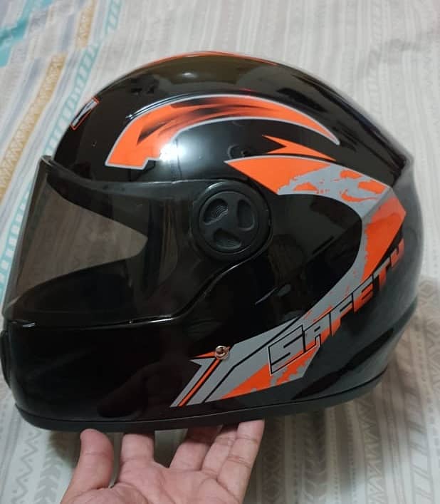 3 Days Used Bike Helmet [Black Orange Color] 2