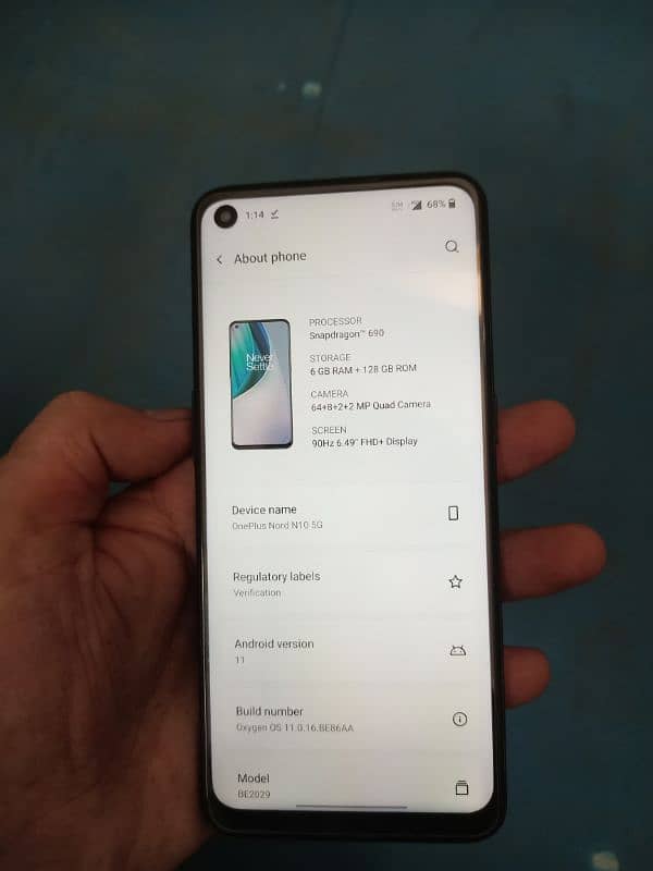 OnePlus N10 Dual Sim Official Approved 6/128 Condition 10/10 7