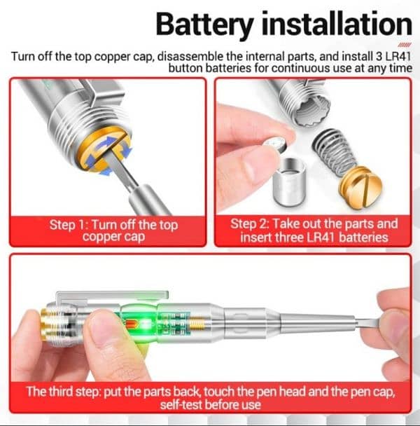 LED Dual Light Indicating Voltage Test Pen | Voltage Detector 5