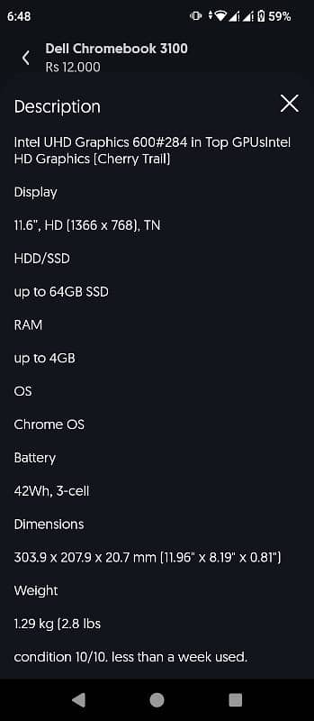 Chromebook dell 3100 0