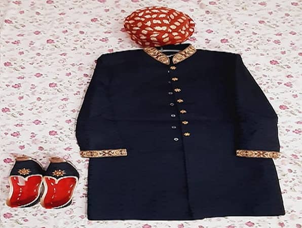 Black & Red Sherwani with Kulla & Khussa [Used ONCE Only] 3