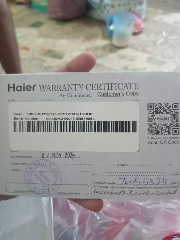 Haier 1.5ton 1