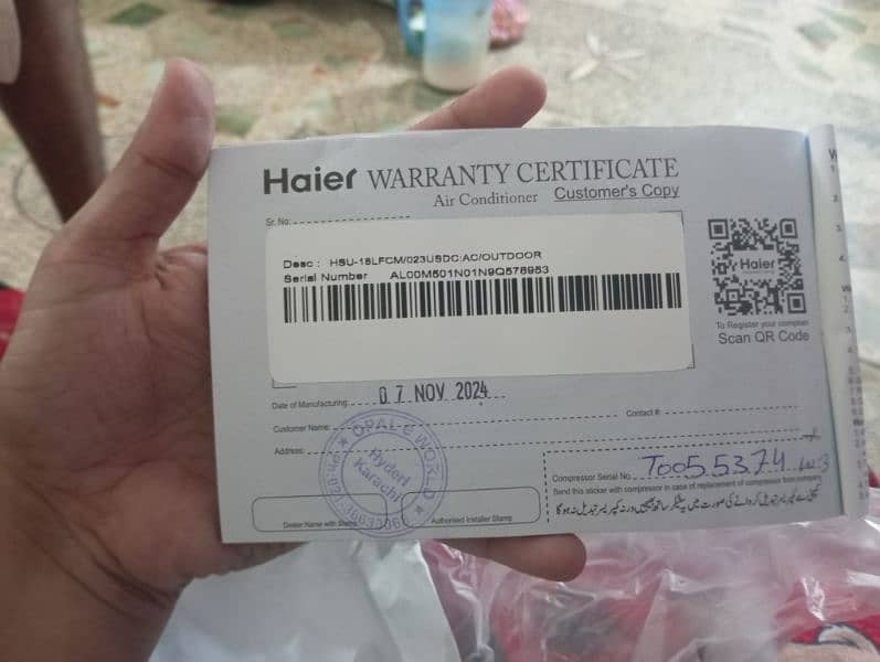 Haier 1.5ton 3