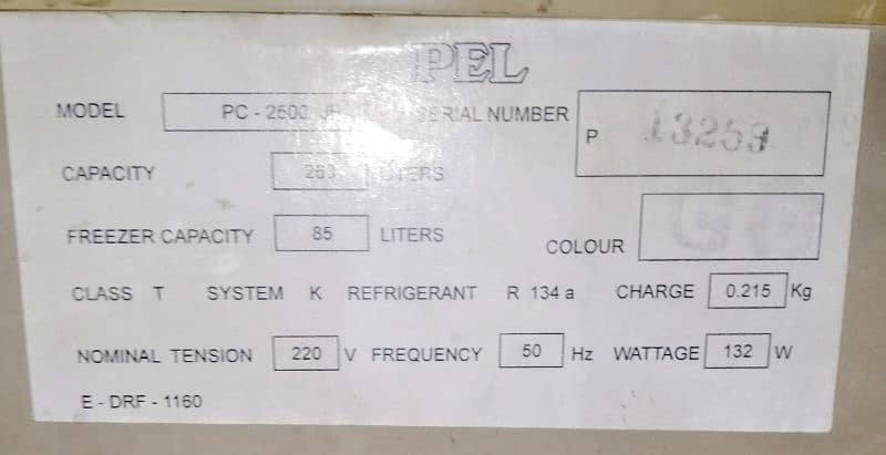 PEL fridge used condition 5