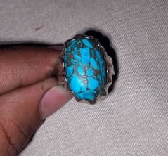 Natural Irani feroza stone hand made chandi ring Whatsapp 03094561420 0