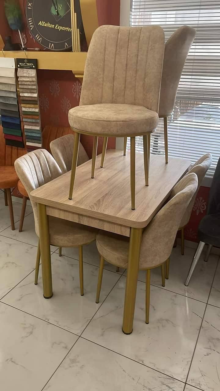 6 Seater Dining table / Wooden dining table/Chairs/ Marble table 0