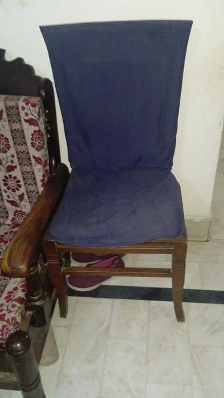 03 wooden dining chairs with cover available 0