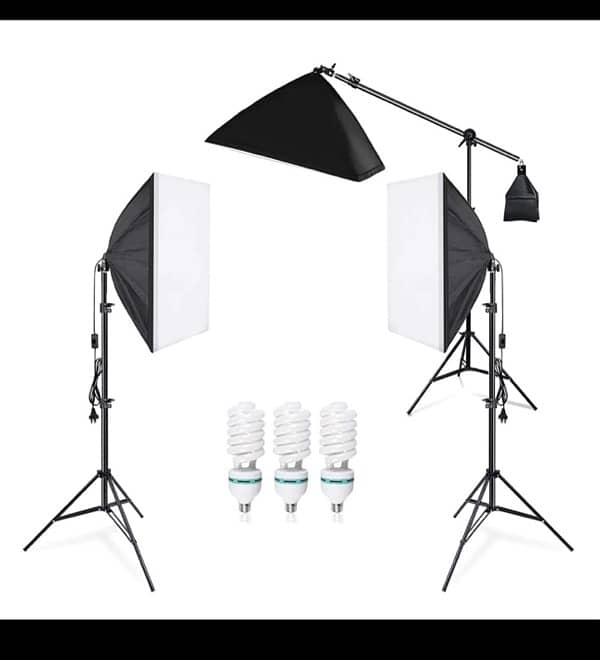 3 Point Light Fluorescent Studio Lighting Kit 0